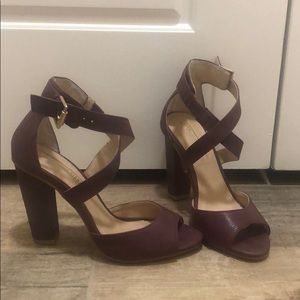Leila Stone maroon heels
